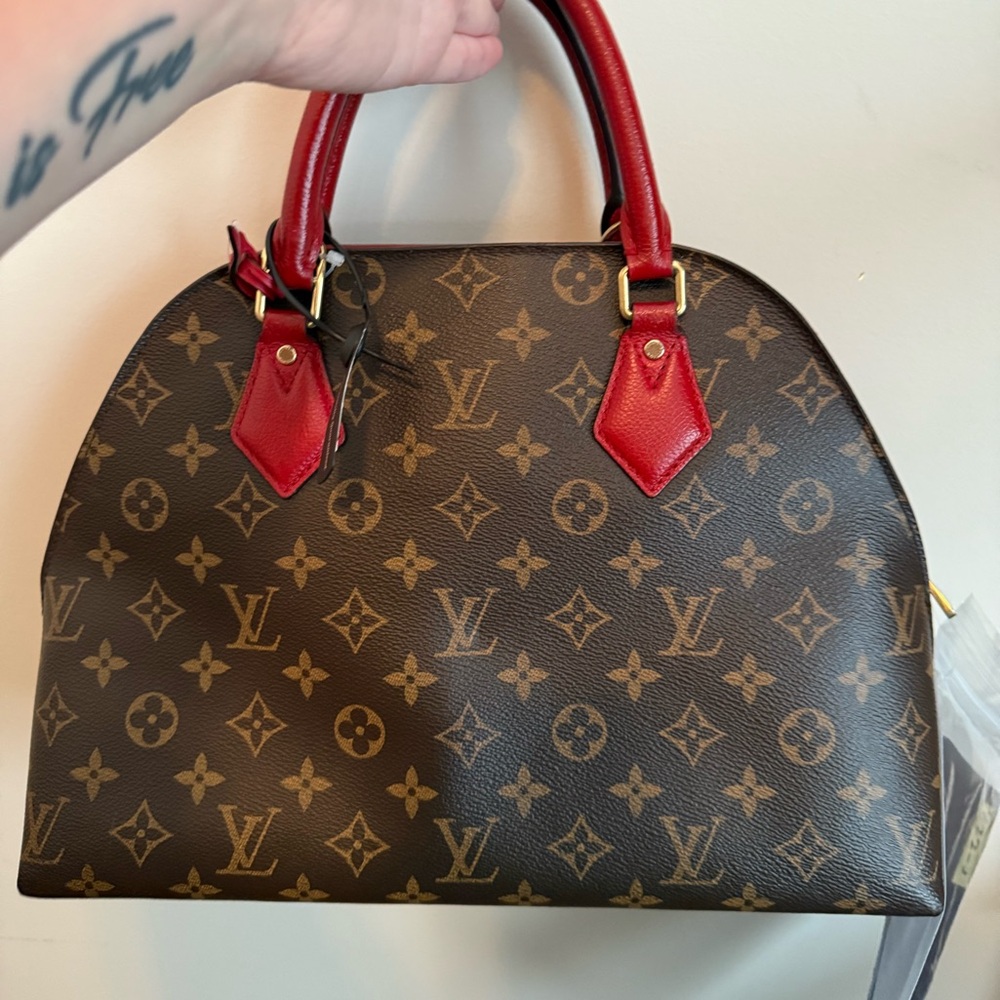 LOUIS VUITTON MONOGRAM RED TWO WAY BAG - Picture 2 of 4